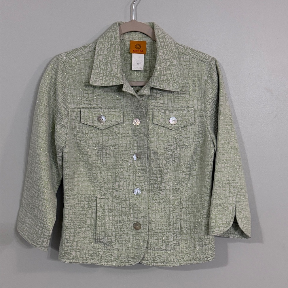 Ruby Rd. Textured Green Jacket - Picture 1 of 5
